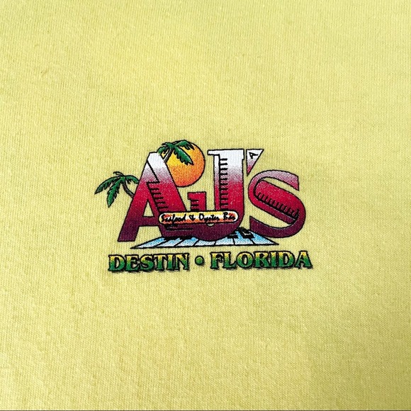 AJs Destin Florida Graphic Tee Bright Yellow - Picture 7 of 7